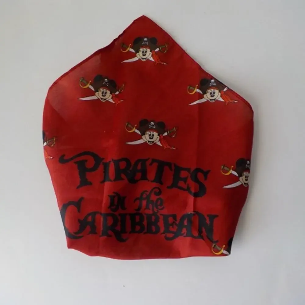 Pirates of the Caribbean Disney Cruise Line Red Bandanna Scarf Souvenir One Size